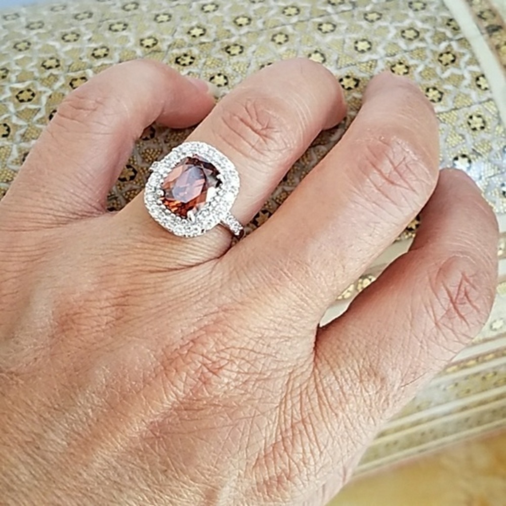 14k Gold plated cushion cut Engagement Ring